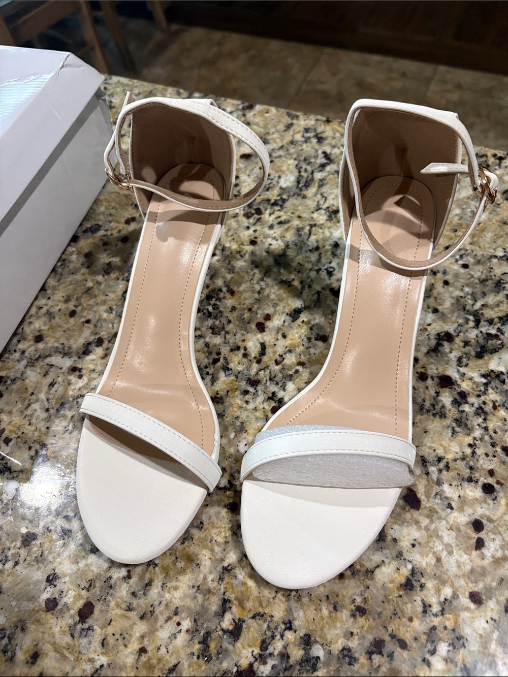 Women's Ankle Strap Open-Toe Heels in White